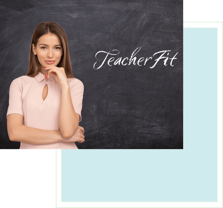 A woman standing in front of a chalkboard.